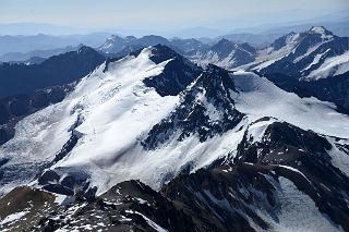 15 Horcones Glacier, Cerro de los Horcones And Cuerno In The Foreground With Cerro Pan de Azucar, Cerro El Tordillo, Cerro Piloto In The Distance From Aconcagua Camp 3 Colera
